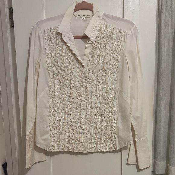 Max Studio Women's Ivory Ruffle Blouse - Picture 1 of 4